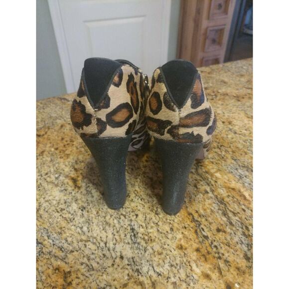 Sam Edelman Felix Leopard Print Genuine Calf Hair Ankle Boots Us Sz 6 M - Picture 4 of 11